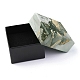 厚紙のジュエリーボックス  内部のスポンジ  ジュエリーギフト包装用  大理石の模様とあなたのために特別に言葉で正方形  スレートグレイ  5.2x5.15x3.2cm CON-P008-B01-04-2