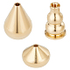 Dicosmétique 3 pièces 3 styles brûleurs d'encens cône larme et calebasse porte-bâton d'encens porte-encens en laiton doré fournitures bouddhistes pour bâtons d'encens ou encens en bobine AJEW-DC0001-08-1