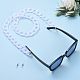 眼鏡チェーン  眼鏡用ネックストラップ  アクリルカーブチェーン付き  304ステンレス鋼カニカンとラバーループエンド  ホワイト  30.7インチ（78cm） AJEW-EH00021-07-6