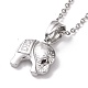 304 Stainless Steel Elephant Pendant Necklace for Women STAS-E154-22P-2
