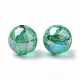 Perles acryliques transparentes plaquées ab-color avec poudre de paillettes TACR-R136-03-2