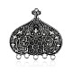 Garlic Shape Tibetan Style Alloy Carved Chandelier Components Links PALLOY-F062-01AS-1