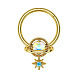 Кольцо для носа из нержавеющей стали 304 с подвесками в виде планет из прозрачных кубических цирконий с латунным паве&nbsp;FS-WG57CFD-04-2