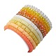 Set di 10 disco di argilla polimerica e braccialetti elasticizzati con perline di vetro e ottone BJEW-JB09676-03-3