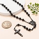 Collar de cuentas de rosario para hombres con cruz de crucifijo NJEW-I011-6mm-04-7