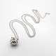 Модные женские длинные роликовые цепи латунные сердечная клетка медальон кулон ожерелья X-NJEW-L074-09-1