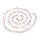 Cadenas de cuentas de perlas de imitación de plástico ABS y vidrio cubo facetado CHS-G026-02KCG-02-3