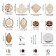 DIY Wood Pendant Drop Earring Making Kit DIY-SZ0007-36-7