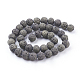 Fili di perle di roccia lavica naturale elettrodeposta sottovuoto G-E432-10mm-10-2