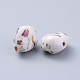 Hebras de cuentas de porcelana de conejito hechas a mano PORC-L033-010-4