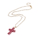 Funkelnde Halskette mit Kreuzanhänger für Frauen NJEW-TA00015-05-2