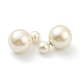 Orecchini a perno a doppia sfera con finta perla acrilica EJEW-XCP0001-06-2