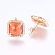 Brass Micro Pave Cubic Zirconia Stud Earring Findings ZIRC-G116-29-A05-2