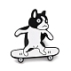 Hund Skateboard Emaille Pin JEWB-I015-14EB-1