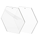 BENECREAT Hexagon Transparent Acrylic Big Pendants TACR-BC0001-11-3