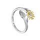 Shegrace 925 anillos ajustables de plata esterlina JR820A-02-1
