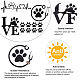 Gorgecraft 8 лист 4 стильные водонепроницаемые наклейки с изображением сердца и медвежьей лапы для домашних животных STIC-GF0001-03C-4