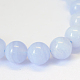 Klasse ab + natürliche blaue Spitze Achat runden Perlenstränge G-E334-8mm-18-2