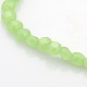Imitation jade verre perles rondes plat brins EGLA-F075A-01-3