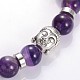 Buddha Head Gemstone Beaded Stretch Bracelets BJEW-JB01864-01-2