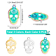 DICOSMETIC 18pcs 3 Colors 1.2mm Hole Sugar Skull Charms 201 Stainless Steel Mexico Holiday Day of the Dead Pendants Metal Skeleton Charms for Jewelry Making STAS-DC0004-71-3