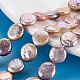 Naturales keshi abalorios de perlas hebras PEAR-S018-02F-1