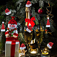 Gomakerer ミニサンタ帽子 50 個  布ミニクリスマスボトル帽子クリスマスロリポップキャンディ帽子パーティー用品 diy 工芸品ワインボトルカバーホームクリスマス装飾 AJEW-WH0001-70-7