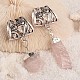 Nuggets rugueuses naturelle quartz rose attaches pendentifs foulard  PALLOY-JF00017-1