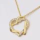 Valentine Ideal Gift Trendy Real 18K Gold Plated Eco-Friendly Tin Alloy Czech Rhinestone Heart To Heart Pendant Necklaces NJEW-BB13781-G02-3