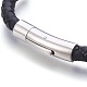 Pulsera de cordón de cuero BJEW-E350-01A-3