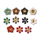 Arricraft 11 Farben 22 Stück Blume Messing Emaille Perlen KK-AR0002-04-2