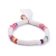 Bracelets élastiques faits à la main de perles heishi en pâte polymère BJEW-JB05088-01-1