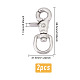 DICOSMETIC 2Pcs Stainless Steel Swivel Clasps STAS-DC0015-60-2