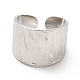 304 Stainless Steel Textured Wide Band Open Cuff Ring for Women RJEW-F131-08P-2