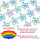 DICOSMETIC 20Pcs Rainbow Color Flower Charms Hollow Frame Pendant Open Back Bezel Pendant Stainless Steel Dangle Charm Making Kits for DIY Bracelet Necklace Jewellery Making STAS-DC0010-41-4