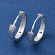 999 Sterling Silver Hoop Earrings for Women EJEW-G372-01S-2