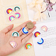 CHGCRAFT 12Pcs 6Colors Rainbow Silicone Beads Rainbow Silicone Loose Spacer Beads Charms for DIY Necklace Bracelet Earrings Keychain Crafts Jewelry Making SIL-CA0001-61-3