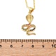 Латунные микропаве цветные кубические цирконии ожерелья с подвеской в виде змеи NJEW-S438-02H-G-5