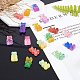 CHGCRAFT 200Pcs Glitter Powder Gummy Resin Bear Flatback Cabochons Beads for DIY Brooch Decoration Mobile Phone Case Accessories CRES-GL0001-04-6