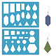 GORGECRAFT 2 Styles Teardrop Earrings Making Template Geometry Stencil Reusable Rectangle Triangle Cutouts Cutting Stencils Lapidary Templates for Cabochons Bracelets Earrings Making Jewelry Diy Craft DIY-WH0359-040-1