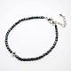 Grade A Non-magnetic Synthetic Hematite Faceted Round Beaded Bracelets X-BJEW-O019-02-1