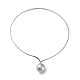 304 ожерелье-чокер с круглым шариком из нержавеющей стали NJEW-D058-01P-1