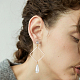 BENECREAT 12Pcs 2 Style Flat Round & Teardrop Brass Cubic Zirconia Stud Earring Findings ZIRC-BC0001-24-6