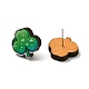 Boucles d'oreilles en bois vert de la Saint-Patrick EJEW-D074-01B-2