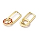 Orecchini a cerchio pendenti con anello in vero ottone placcato oro 18k EJEW-L268-022G-03-2