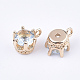 Transparent Glass Charms GLAA-T007-17F-3