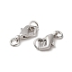 Rhodium Plated 925 Sterling Silver Lobster Claw Clasps STER-D006-21P-2