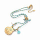 Ожерелья из хлопкового шнура с подвеской в форме ракушки из нержавеющей стали 304 NJEW-C093-05C-G-1