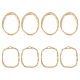 Benecreat 8pcs2スタイル真鍮製リンキングリング  テクスチャ  四角形＆オーバル  18KGP本金メッキ  16~21x1~1.5mm  穴：1mm  4個/スタイル KK-BC0009-28-1