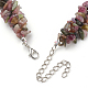 Colliers et bracelets en perles de tourmaline naturels X-SJEW-Q034-01-4
